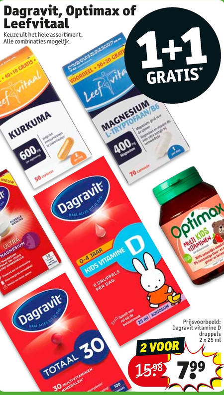 Optimax   multivitaminen, voedingssupplement folder aanbieding bij  Kruidvat - details