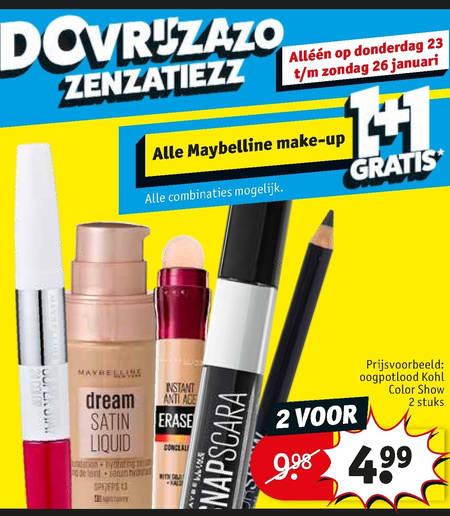 Maybelline   mascara, nagellak folder aanbieding bij  Kruidvat - details