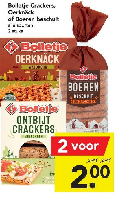 Bolletje   beschuit, crackers folder aanbieding bij  Deen - details