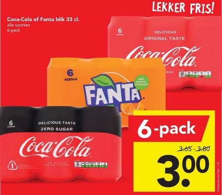 Coca-Cola   frisdrank, cola folder aanbieding bij  Deen - details