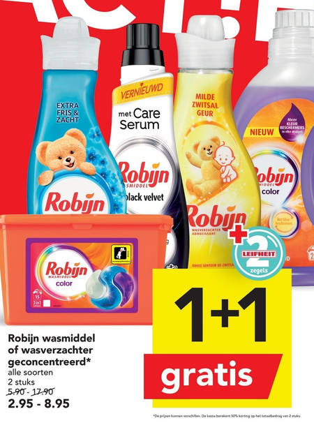 Robijn   wasmiddel, wasverzachter folder aanbieding bij  Deen - details