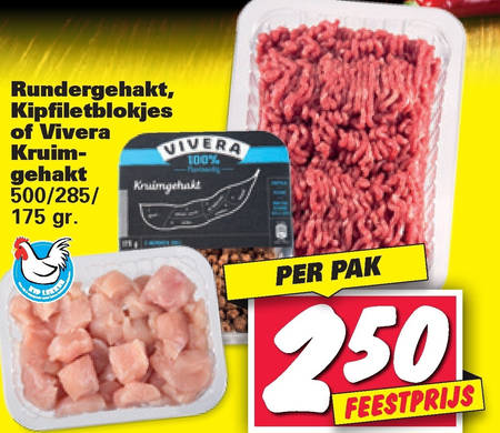 Vivera   kipfiletblokjes, rundergehakt folder aanbieding bij  Nettorama - details