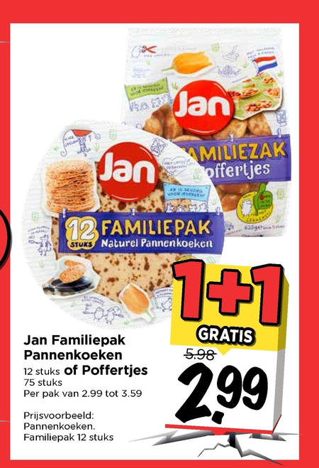 Jan   poffertjes, pannenkoek folder aanbieding bij  Vomar - details