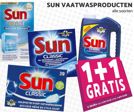 Sun   vaatwasmiddel, vaatwasmachinereiniger folder aanbieding bij  Boons Markt - details