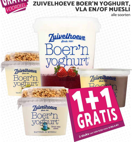 Zuivelhoeve   vla, vruchtenyoghurt folder aanbieding bij  MCD Supermarkt Basis - details