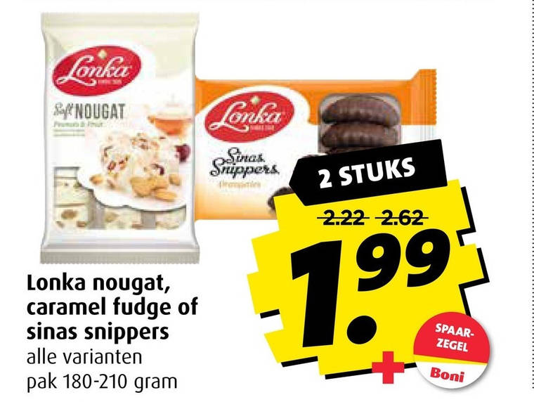 Lonka   fudge, snoep folder aanbieding bij  Boni - details