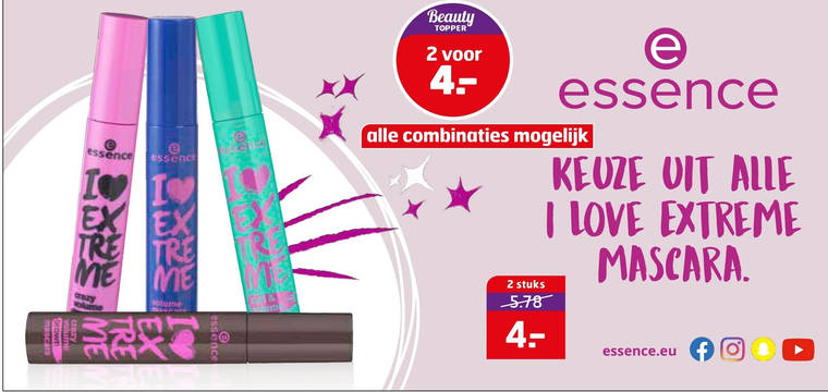 Essence   mascara folder aanbieding bij  Trekpleister - details