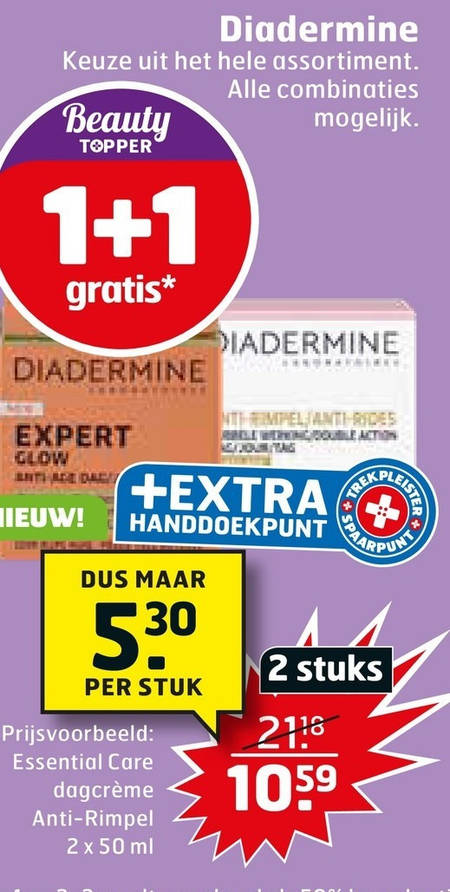 Diadermine   gezichtsverzorging, nachtcreme folder aanbieding bij  Trekpleister - details