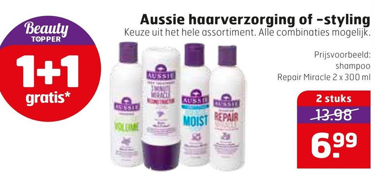 Aussie   cremespoeling, haargel folder aanbieding bij  Trekpleister - details