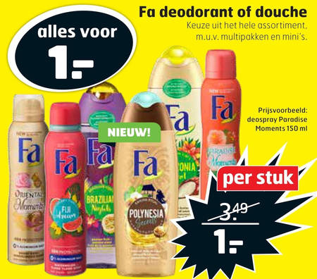 Fa   deodorant, douchegel folder aanbieding bij  Trekpleister - details