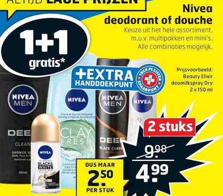 Nivea   douchegel, deodorant folder aanbieding bij  Trekpleister - details