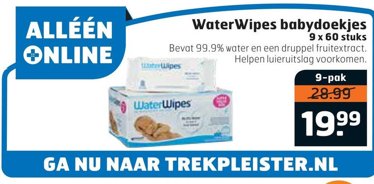 Waterwipes   billendoekjes folder aanbieding bij  Trekpleister - details