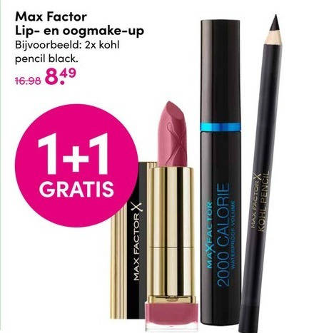 Max Factor   mascara, oogpotlood folder aanbieding bij  DA - details