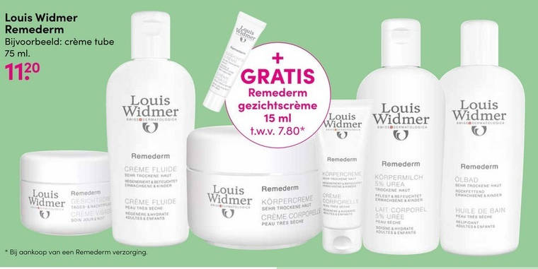 Louis Widmer   gezichtsverzorging, dagcreme folder aanbieding bij  DA - details