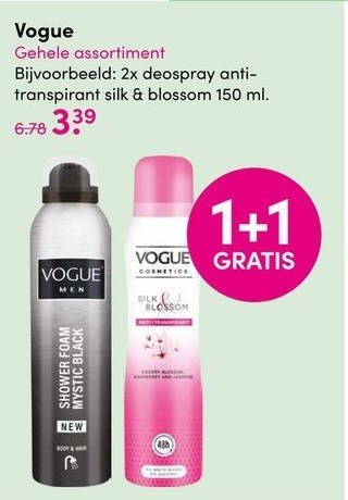 Vogue   douchegel, deodorant folder aanbieding bij  DA - details