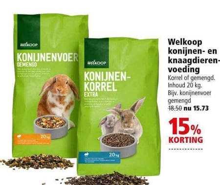 Welkoop Huismerk   konijnenvoer, knaagdierenvoer folder aanbieding bij  Welkoop - details