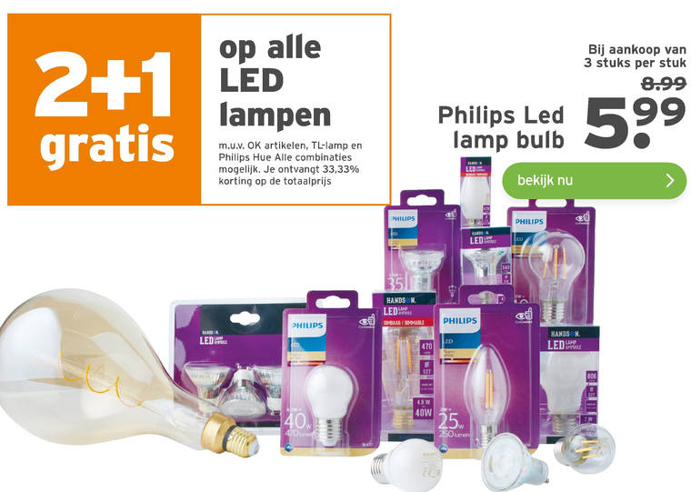 Magazijn adverteren Contractie led lamp folder aanbieding bij Gamma - details