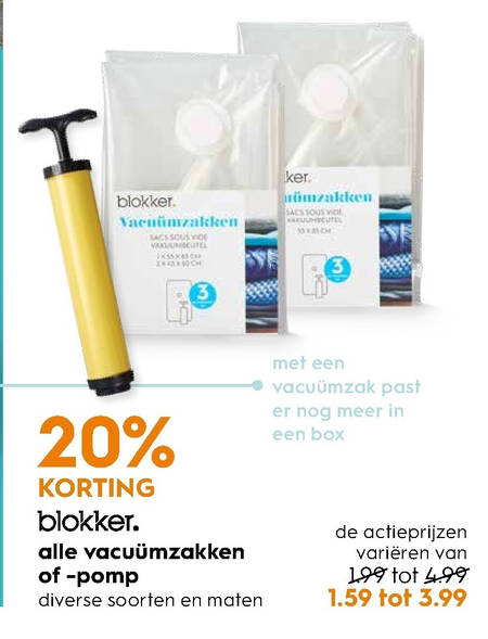 Spotlijster Accountant borduurwerk vacuumzak, vacuumpomp folder aanbieding bij Blokker - details