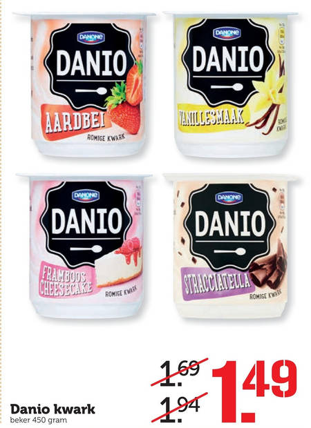 Danone Danio   kwark folder aanbieding bij  Coop - details