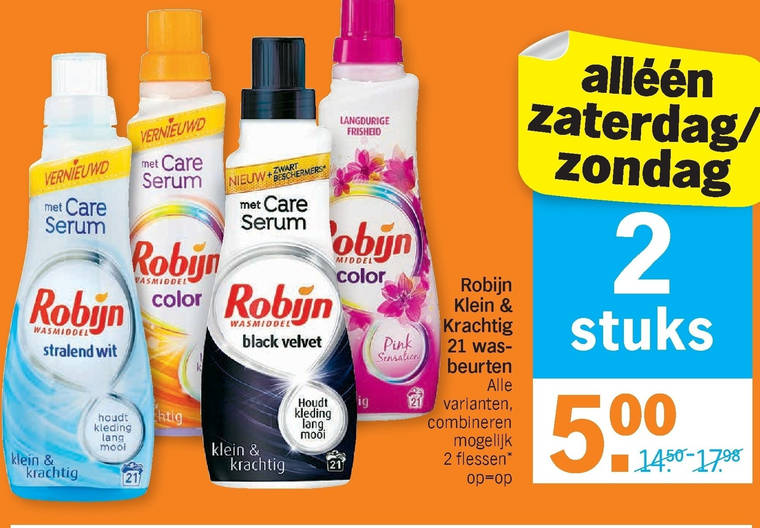 Robijn   wasmiddel folder aanbieding bij  Albert Heijn - details