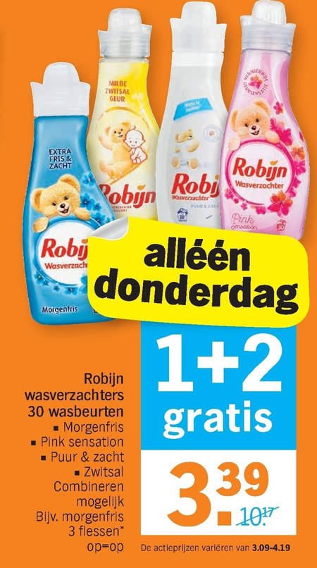 Robijn   wasverzachter folder aanbieding bij  Albert Heijn - details