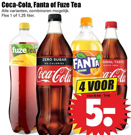 Fuze Tea   cola, ice tea folder aanbieding bij  Dirk - details