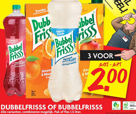 Bubbelfrisss   fruitdrank, frisdrank folder aanbieding bij  Dekamarkt - details