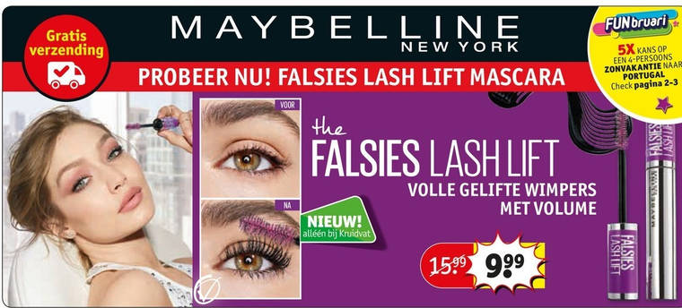 Maybelline   mascara folder aanbieding bij  Kruidvat - details