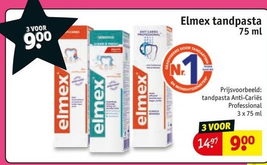 Elmex   tandpasta folder aanbieding bij  Kruidvat - details