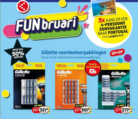 Gillette   scheermesjes folder aanbieding bij  Kruidvat - details