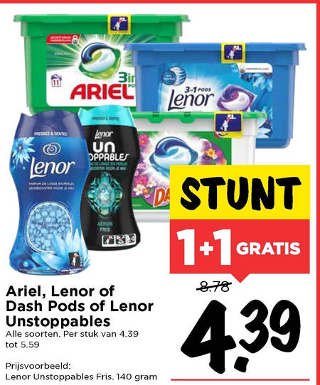 Lenor   wasmiddel, wasverzachter folder aanbieding bij  Vomar - details