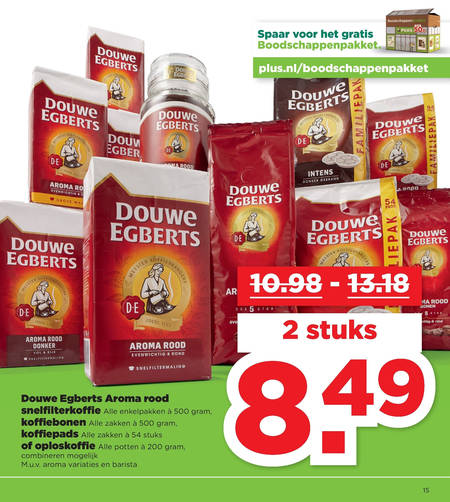 Douwe Egberts   koffie, oploskoffie folder aanbieding bij  Plus - details