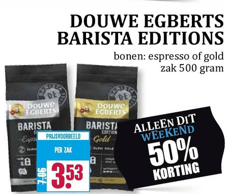 Douwe Egberts Barista Editions   koffiebonen folder aanbieding bij  Boons Markt - details