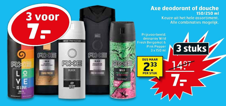 Axe   douchegel, deodorant folder aanbieding bij  Trekpleister - details