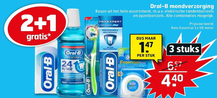 Oral-B   tandenborstel, flosdraad folder aanbieding bij  Trekpleister - details