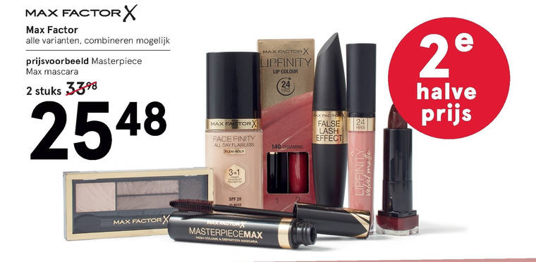 Max Factor   gezichtspoeder, mascara folder aanbieding bij  Etos - details