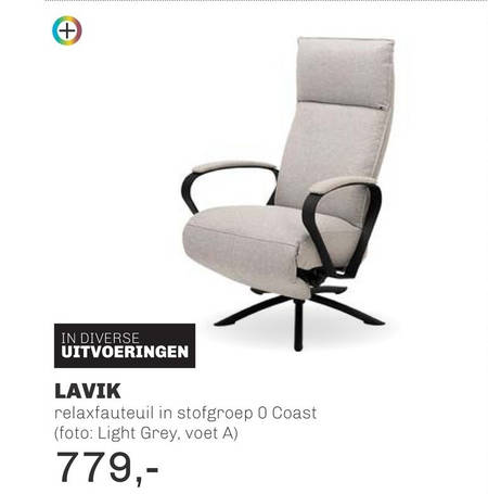 verlamming Onzeker Verlichten relaxfauteuil folder aanbieding bij Trendhopper - details