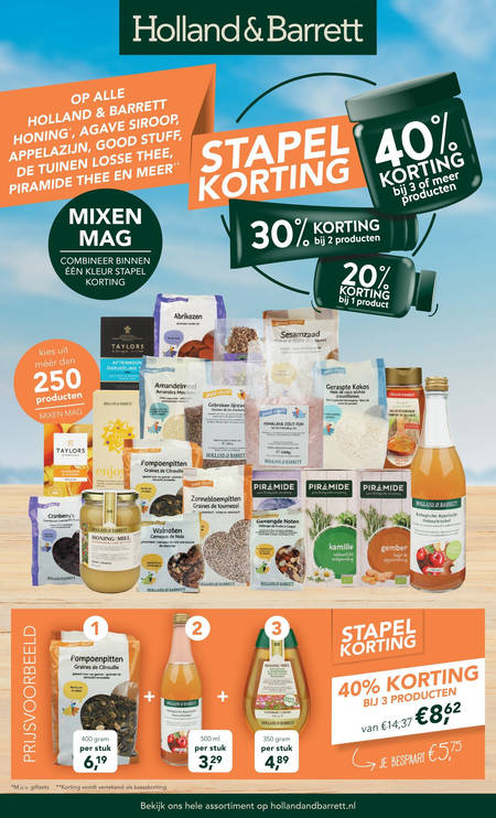 De Tuinen Huismerk   thee, zemelen folder aanbieding bij  Holland & Barrett - details