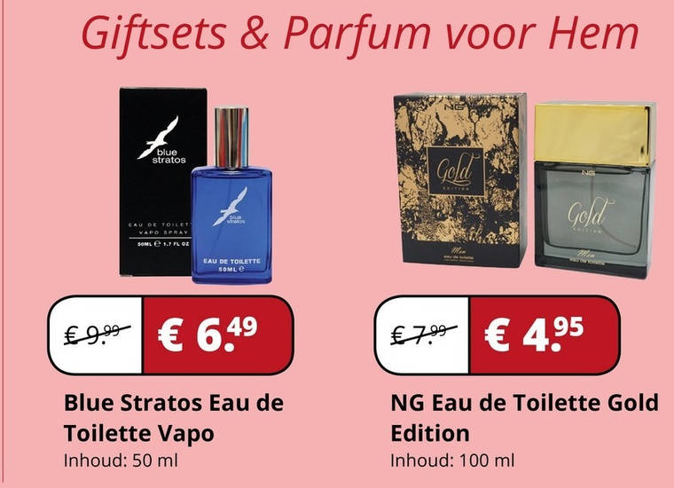 Blue Stratos   eau de toilette folder aanbieding bij  Voordeeldrogisterij.nl - details