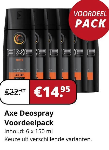 Axe   deodorant folder aanbieding bij  Voordeeldrogisterij.nl - details