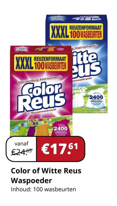 Witte Reus   wasmiddel folder aanbieding bij  Voordeeldrogisterij.nl - details