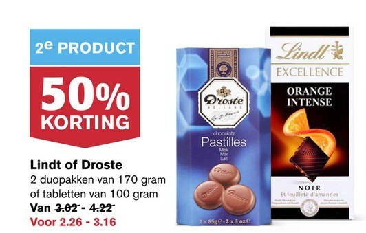 Lindt   chocolade folder aanbieding bij  Hoogvliet - details