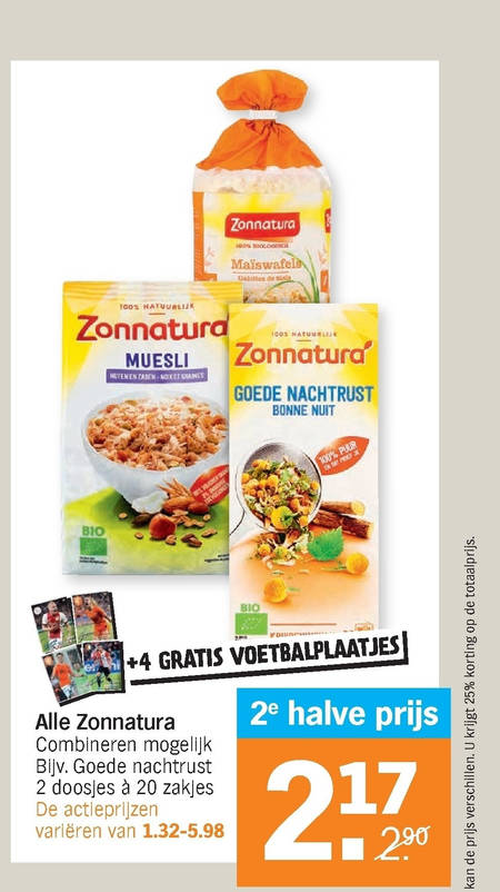 Zonnatura   mueslireep, rijstwafels folder aanbieding bij  Albert Heijn - details