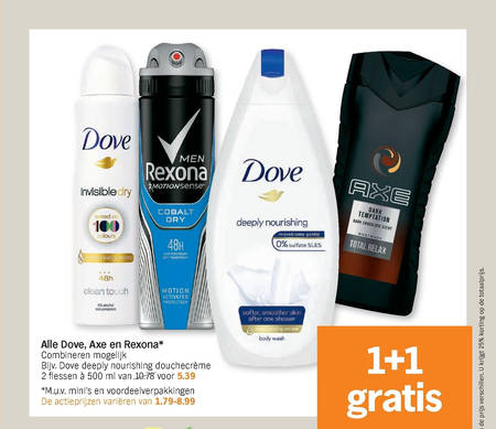 Axe   deodorant, douchegel folder aanbieding bij  Albert Heijn - details