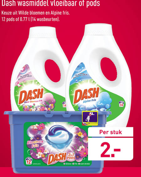 Dash   wasmiddel folder aanbieding bij  Aldi - details