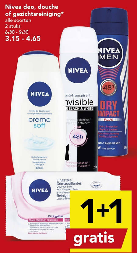 Nivea   douchegel, deodorant folder aanbieding bij  Deen - details