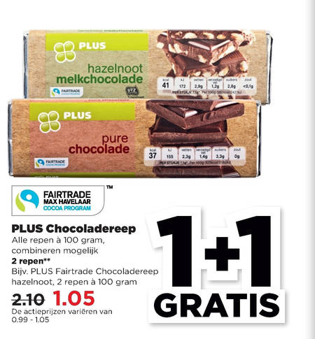 Plus Huismerk   chocolade folder aanbieding bij  Plus - details