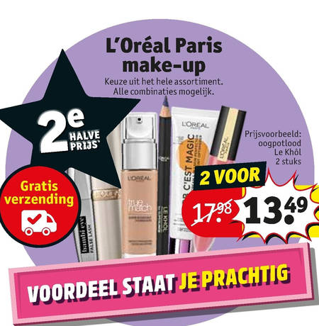 L Oreal   oogpotlood, mascara folder aanbieding bij  Kruidvat - details