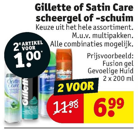 Gillette Satin Care   scheergel, scheerschuim folder aanbieding bij  Kruidvat - details