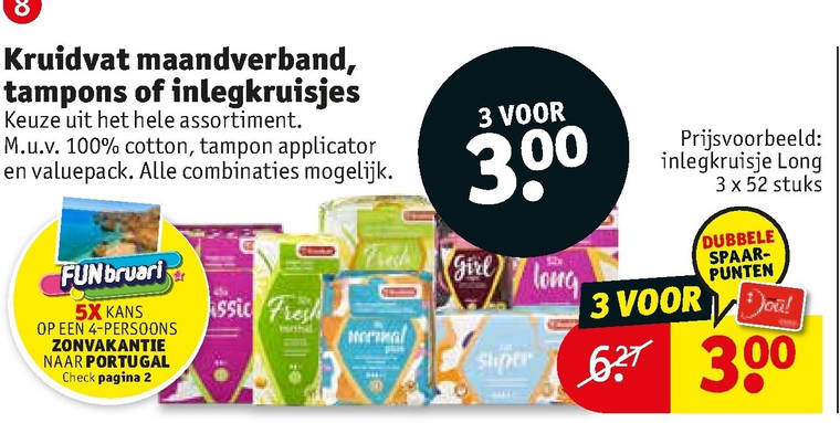 Kruidvat Huismerk   tampons, maandverband folder aanbieding bij  Kruidvat - details